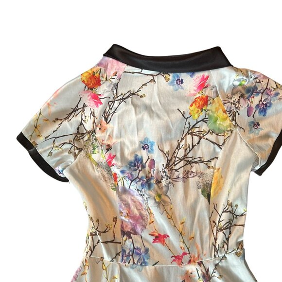 Hearts & Roses Floral Pinup Rockabilly Kimono Style Dress 4 - Picture 2 of 8